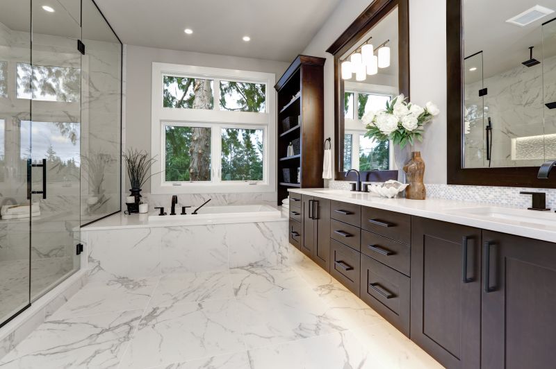 Renovated Master Bathroom with Marble Flooring